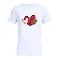 Amtdh дамски ризи екипаж плюс размери върхове за жени y2k дрехи тениски за жени за жени с къс ръкав женски върхове Свети Валентин