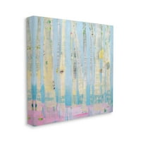 Ступел индустрии абстрактни меки брезови дървета Розово синьо пейзаж живопис платно стена изкуство дизайн от Кели ден, 24 24