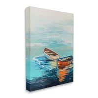 Ступел индустрии тихи лодки плаващи ярки океанска повърхност отражение живопис галерия увити платно печат стена изкуство, дизайн