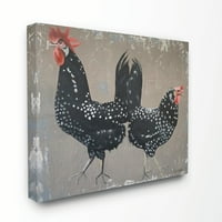 Ступел Начало Дé Кор черни петли селскостопански животни живопис платно стена изкуство от Сузи Редман