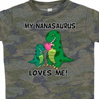 Inktastic my nanasaurus обича ме подарък за малко дете или тениска за момиче