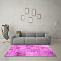 Ahgly Company Indoor Rectangle Packwork Pink Prisomal Area Rugs, 2 '3'