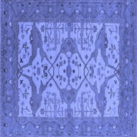 Ahgly Company Indoor Rectangle Oriental Blue Industrial Area Rugs, 7 '9'