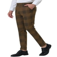 Уникални изгодни Мъжки Каре тънък годни плосък преден бизнес панталони с джобове