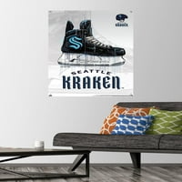 Сиатъл Кракен-стенен плакат за капково пързаляне с пушките, 22.375 34