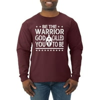 Див боби Бъди воиният Бог ви призова да бъдете вдъхновяващи християнски мъже риза с дълъг ръкав, Maroon, малък