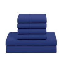 Луксозно Кралско синьо 7-парче легло в чанта надолу алтернативен Утешител комплект, крал