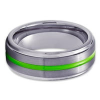 Gunmetal Wedding Ring, зелен волфрамов пръстен, сватбен пръстен, волфрамов сватбен пръстен, годежен пръстен, комфортен пръстен