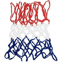 Crown Sporting стоки Червено, бяло и син найлонова баскетболна мрежа