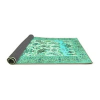 Ahgly Company Indoor Rectangle Animal Turquoise Blue Traditional Area Rugs, 8 '10'