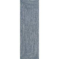 нулум Уин плетен вътрешен открит килим бегач, 2 '6 6', Светло синьо