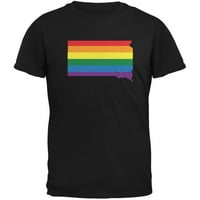 Южна Дакота ЛГБТ гей гордостта на дъгата черна тениска за възрастни - средна
