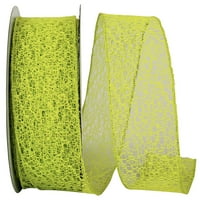 Хартия за всички случаи Lime Green Polyester Net Ribbon, 900 2.5