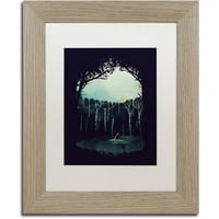 Изобразително изкуство 'Дълбоко в гората' платно изкуство от Робърт Фаркас, бял мат, брезова рамка
