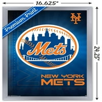 Ню Йорк Метс-Плакат С Лого, 14.725 22.375