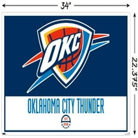 Oklahoma City Thunder - Плакат за стена на лого, 22.375 34