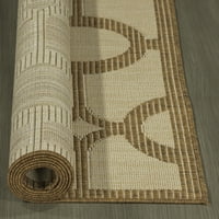 Отомансон Жардин колекция естествени кръгове дизайн на закрито открито Юта подложка килими и пътеки, бежово