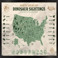 Jurassic World: Dominion - Северноамерикански динозавър карта на стена плакат, 22.375 34 рамки